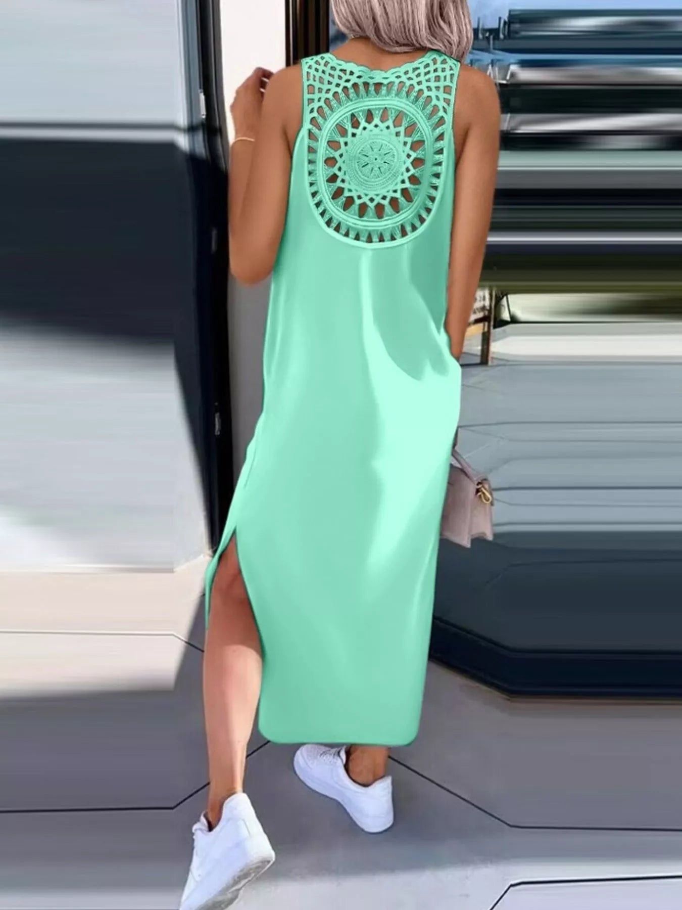 Side Slit Sleeveless Maxi Dress