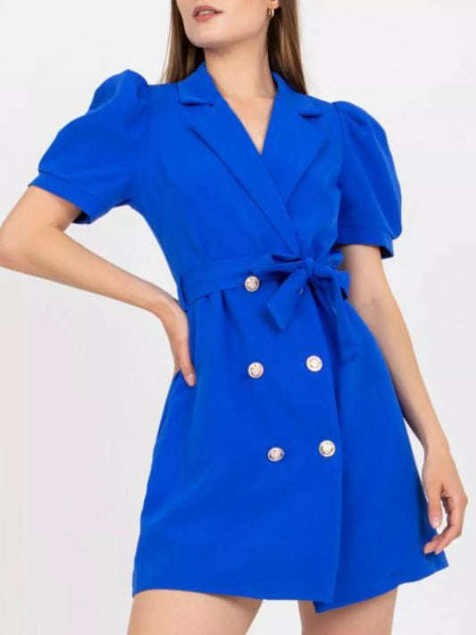 Blazer Style Tie Waist Mini Dress