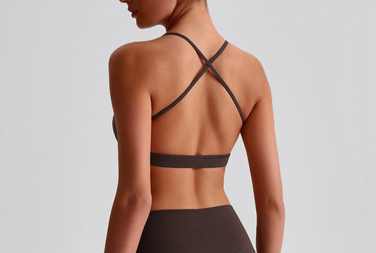 Minimalist Strappy Back Sports Bra - Low Impact Yoga Crop Top