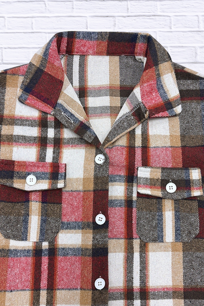 Scarlet Casual Plaid Button-Down Shacket – Women’s Soft Brushed Plaid Jacket for Fall & Winter Layers