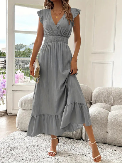 Capri Flutter Sleeve Maxi Dress