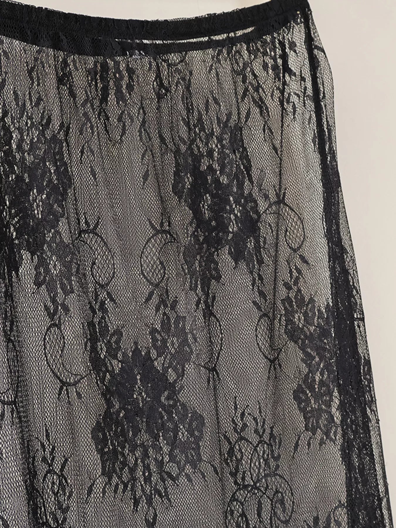Lace Corset Mini Dress Set with Sheer Overlay