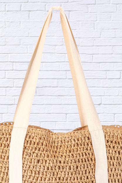 Fame Straw Braided Hat Carrier Tote Bag
