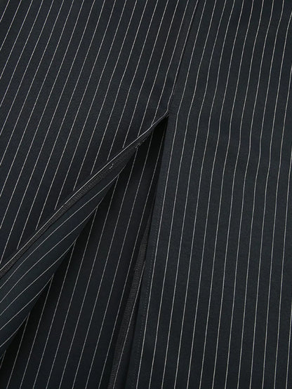 Slit Striped Maxi Skirt