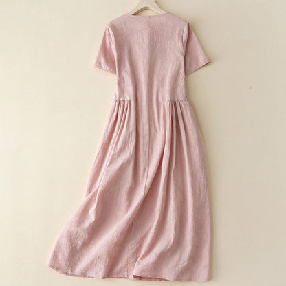 DresSummer Jacquard Cotton Linen Dress