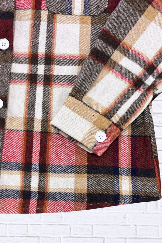 Scarlet Casual Plaid Button-Down Shacket – Women’s Soft Brushed Plaid Jacket for Fall & Winter Layers