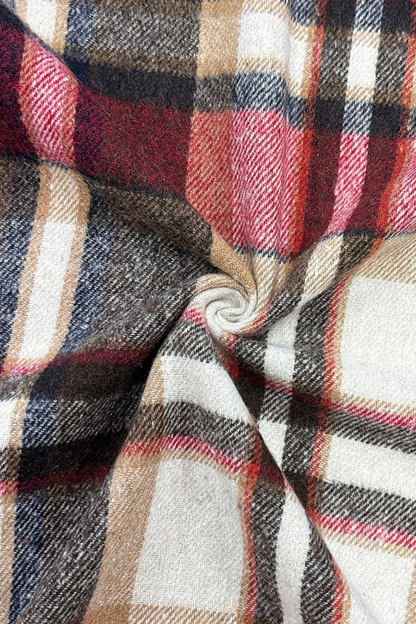 Scarlet Casual Plaid Button-Down Shacket – Women’s Soft Brushed Plaid Jacket for Fall & Winter Layers