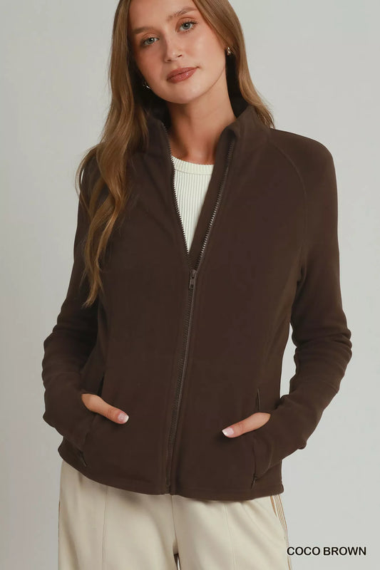 Umgee Soft Fleece Full Zip Jacket With Pockets