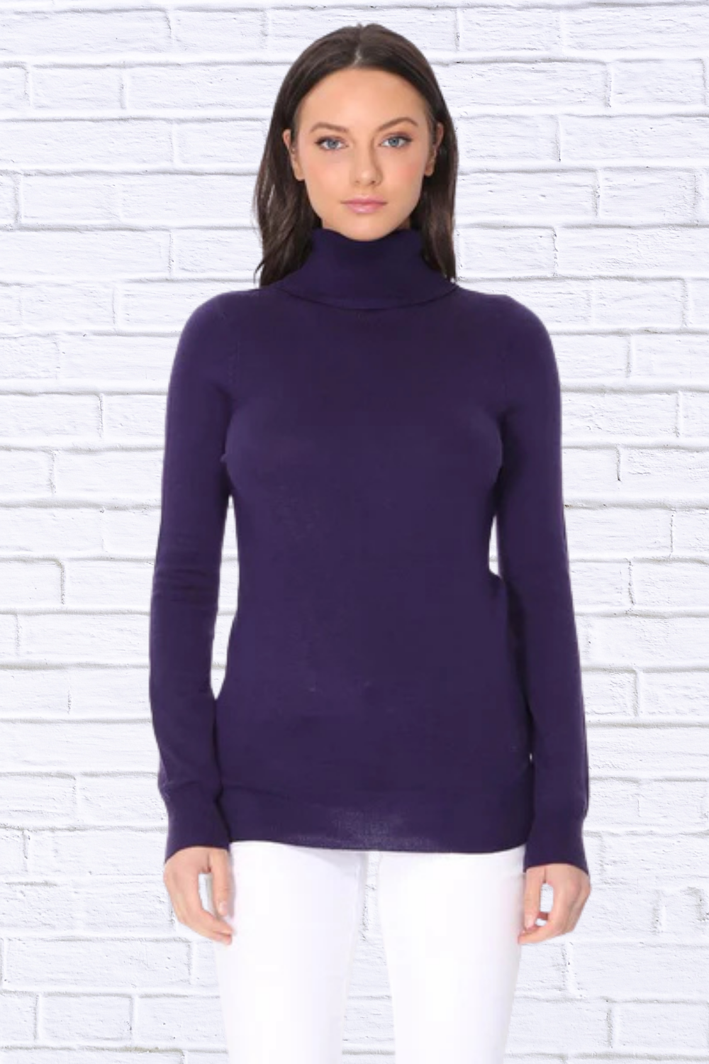 Turtleneck Spandex Stretch Pullover Sweater