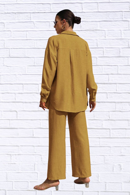 Button Up Shirt & Pants Set | Women’s Matching Outfit