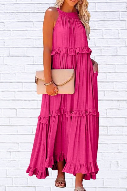 Ruffled Sleeveless Maxi Dress | Flowy & Feminine
