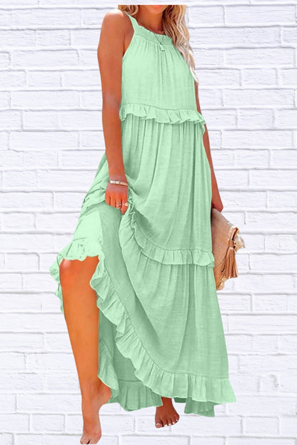 Ruffled Sleeveless Maxi Dress | Flowy & Feminine