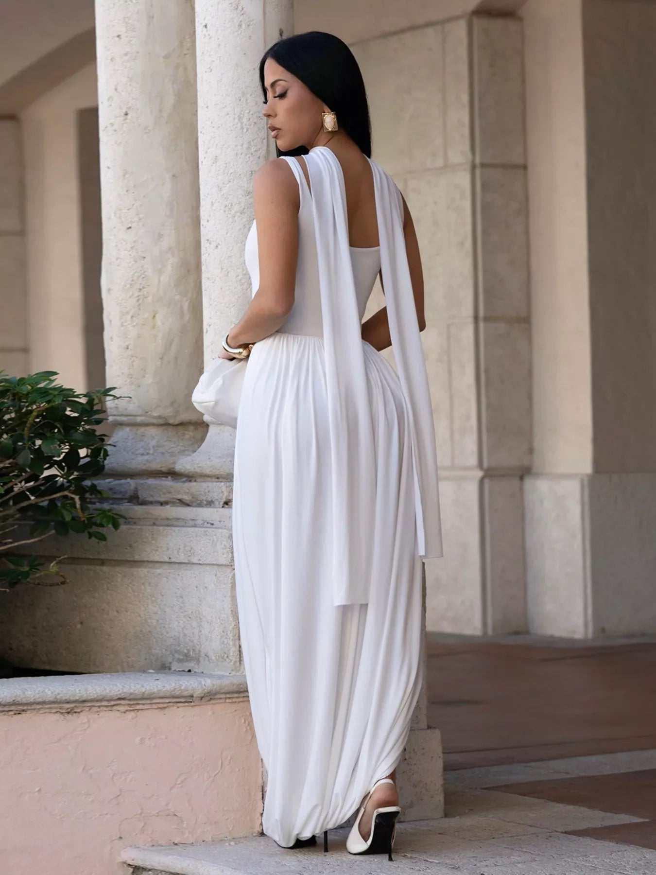 Tina's Scoop Neck Slit Maxi Dress