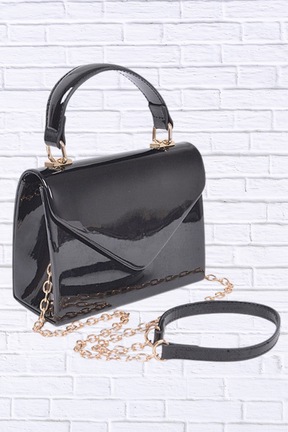 Patent Leather Top Handle Swing Bag