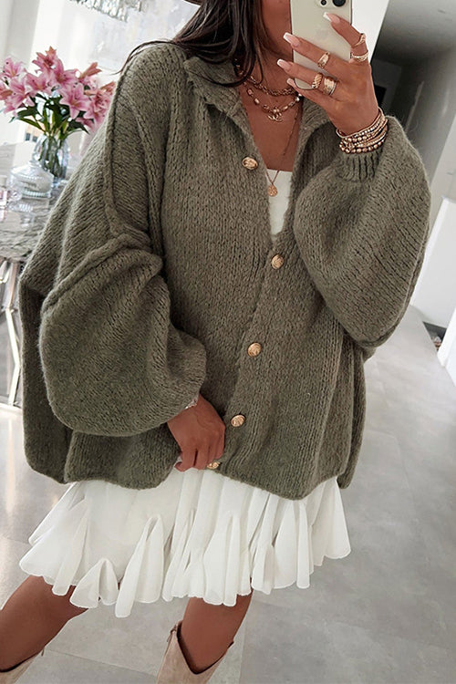 Rosiedress Drop Shoulder Button Up Slouchy Sweater Cardigan