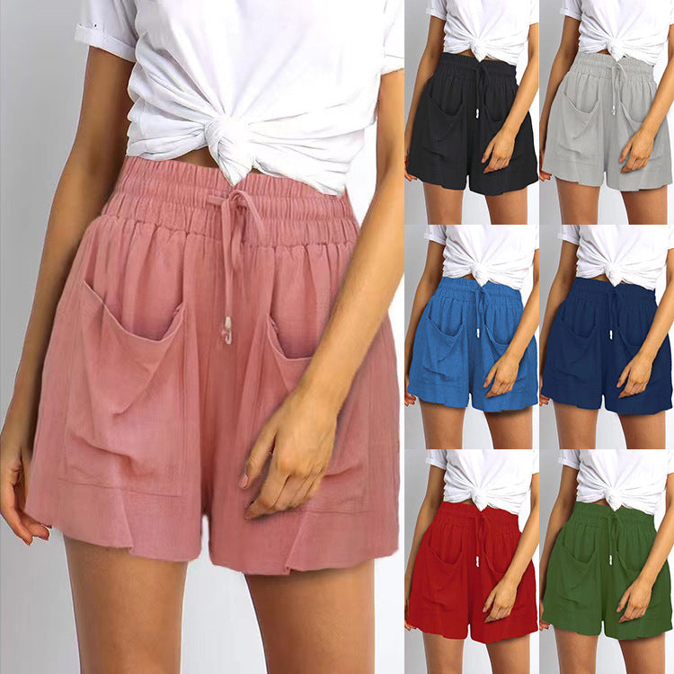 Casual loose lace-up shorts