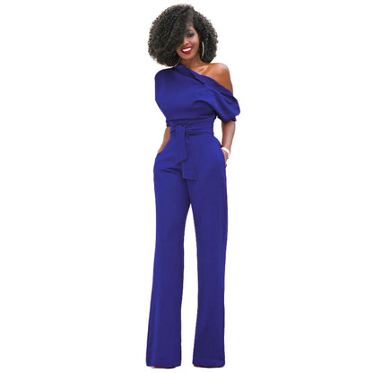 Solid Color Wide Leg Jumpsuit