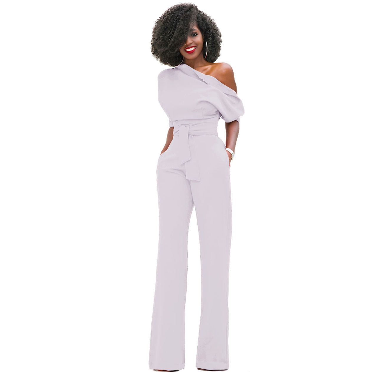 Solid Color Wide Leg Jumpsuit