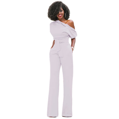 Solid Color Wide Leg Jumpsuit