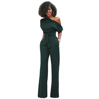 Solid Color Wide Leg Jumpsuit