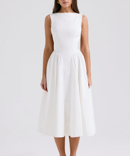 Pure White Backless Party Dress