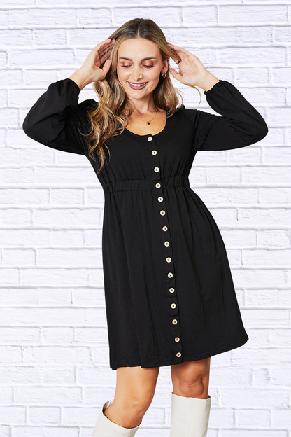 Scoop Neck Empire Waist Long Sleeve Magic Dress