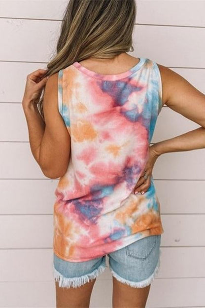 Rosiedress Lizzie Tie Dye Twist Knot Tank Top