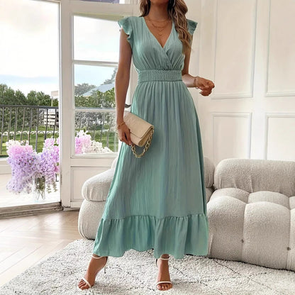Capri Flutter Sleeve Maxi Dress