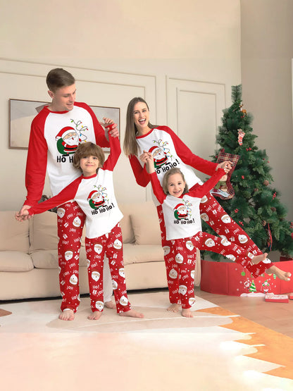Full Size Matching Family Christmas Santa Claus Pajamas Set Plus Size