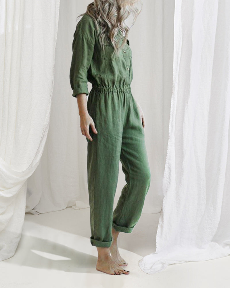 Casual Drawstring Pocket Jumpsuits