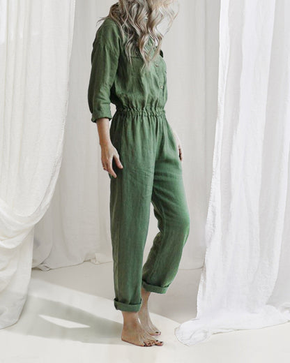 Casual Drawstring Pocket Jumpsuits