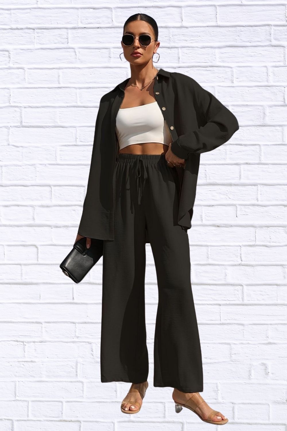Button Up Shirt & Pants Set | Women’s Matching Outfit