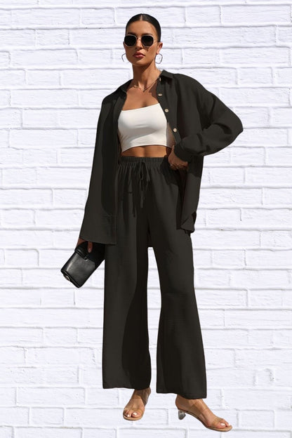 Button Up Shirt & Pants Set | Women’s Matching Outfit