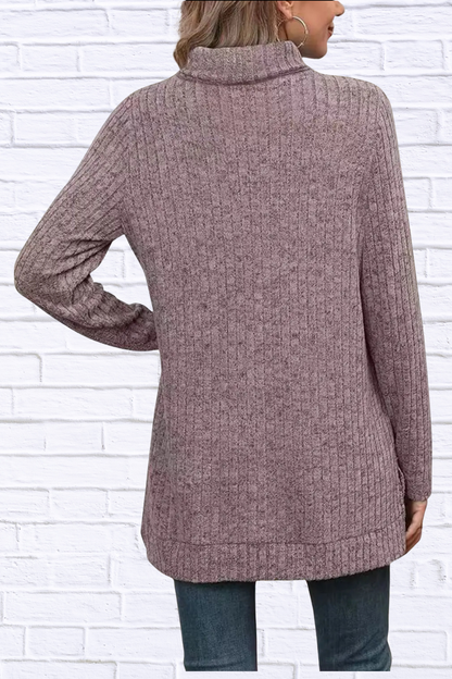 Turtleneck High Low Top