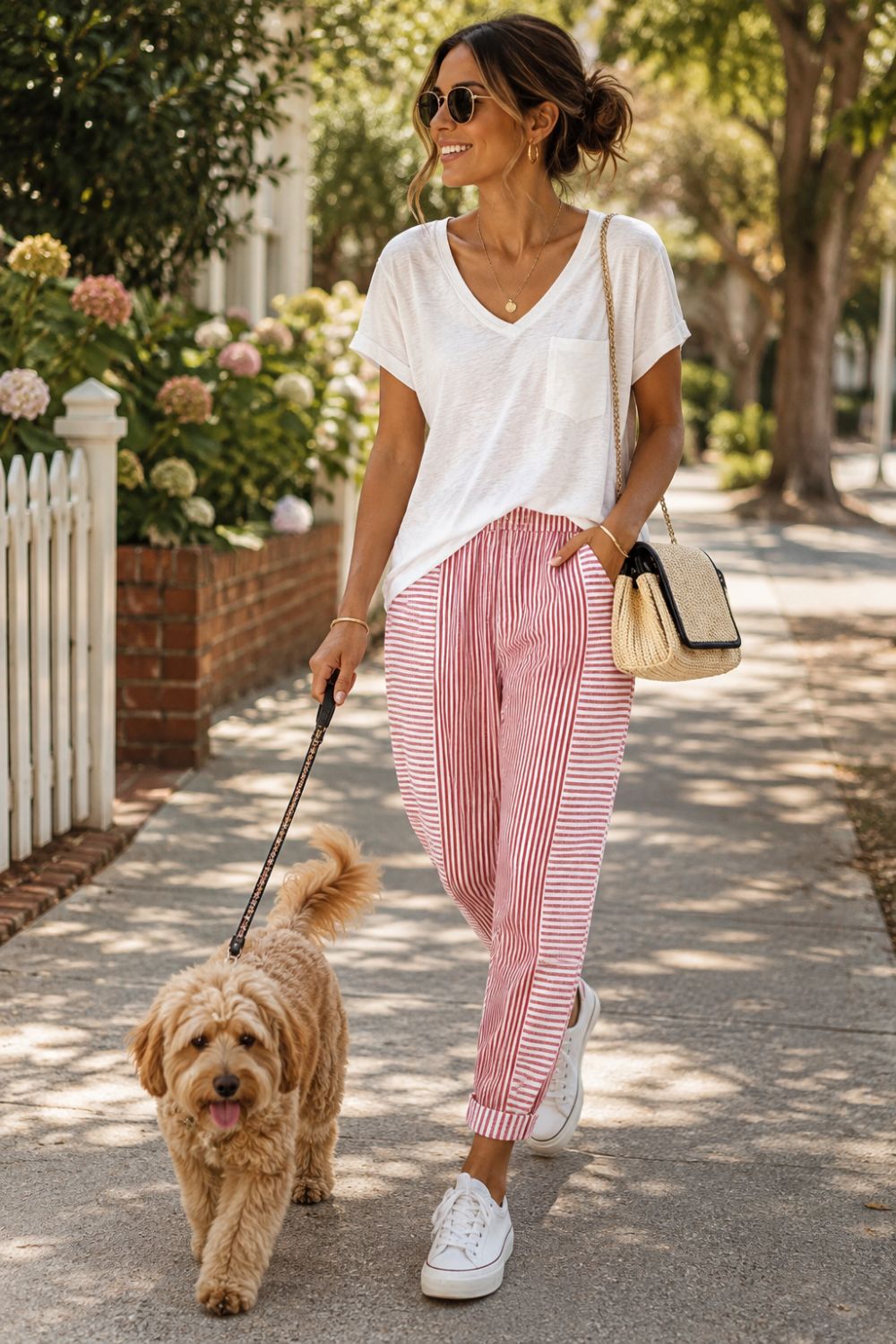 Full Size Striped Casual Pants Plus Size