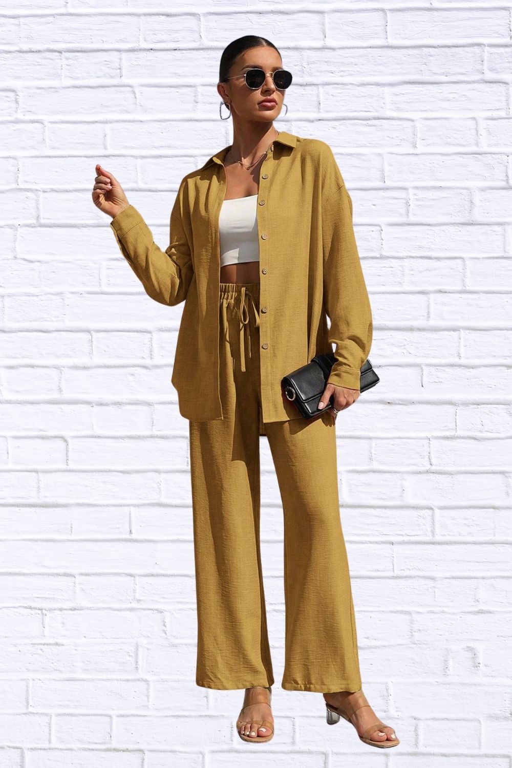 Button Up Shirt & Pants Set | Women’s Matching Outfit