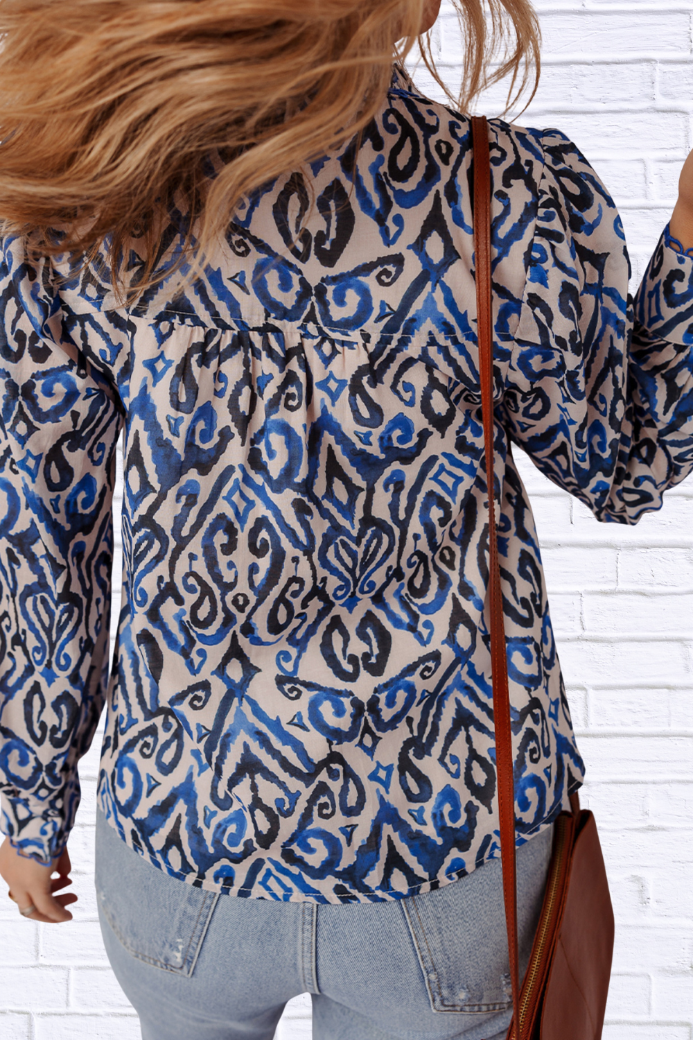 Paisley Print Long Sleeve Blouse