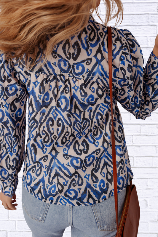 Paisley Print Long Sleeve Blouse