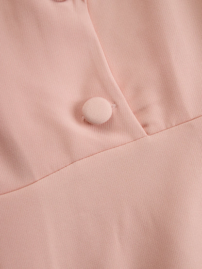 Elegant Pleated Blazer Midi Dress