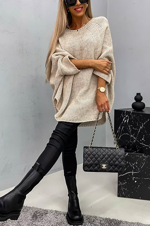 Batwing Sleeves Cozy Overisized Pullover Sweater