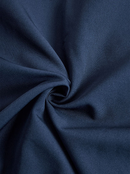 Elegant Navy Blue Tailored Fit Flared Coat Dress