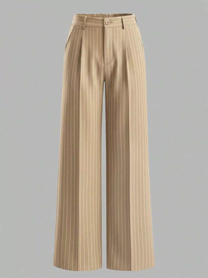 High-Waisted Striped Wide-Leg Pants for Women