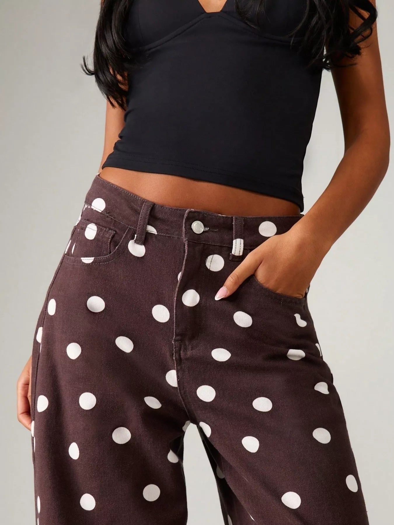 Polka Dot Wide-Leg Jeans for Women | Statement Denim