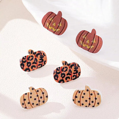 3 Piece Halloween Pumpkin Stud Earrings