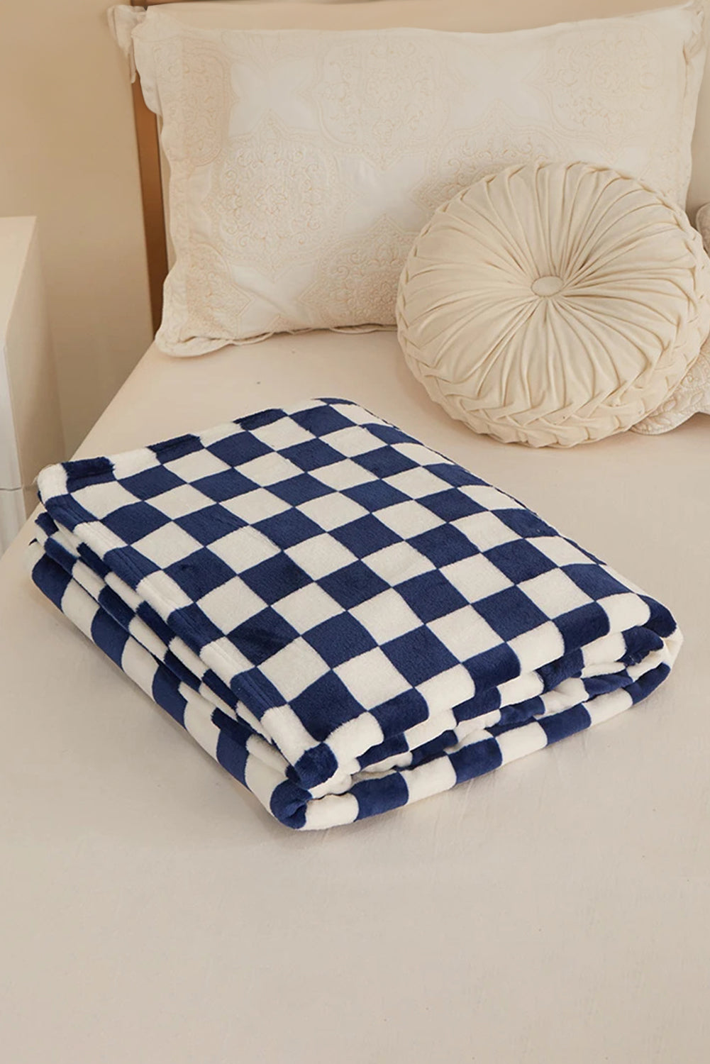 Blue Zone Planet | Black Checkerboard Printed Soft Throw Blanket