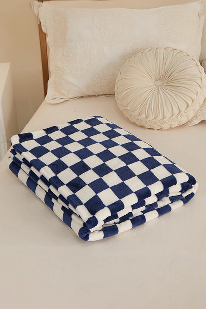 Blue Zone Planet | Black Checkerboard Printed Soft Throw Blanket