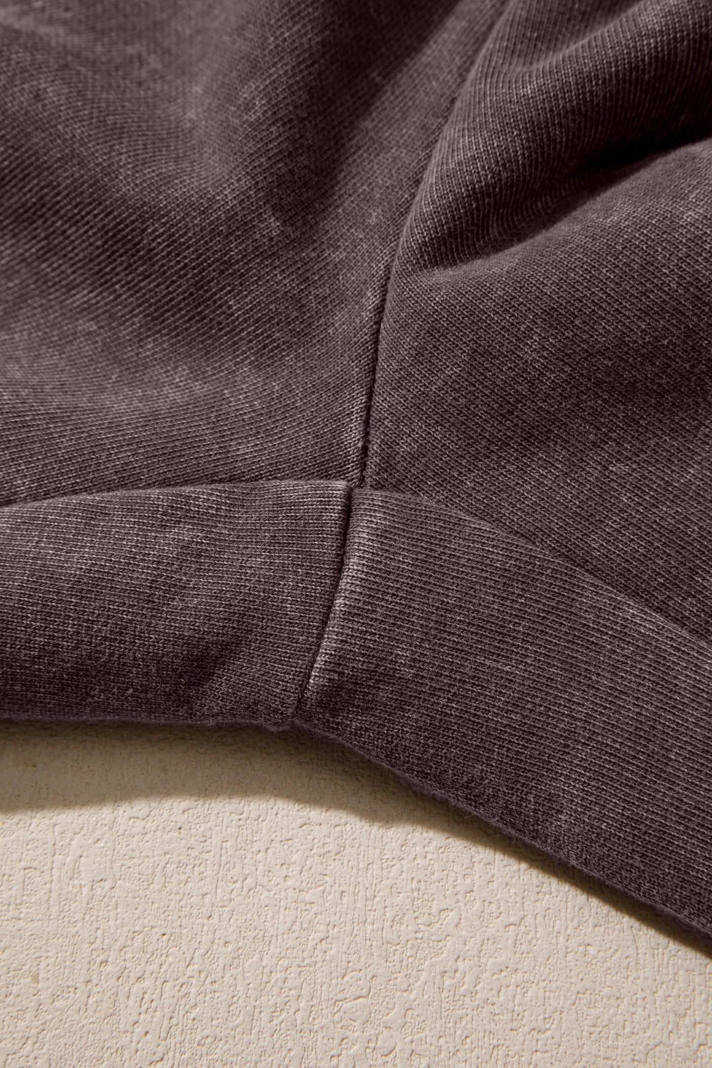 Dark Brown Cotton Mineral Wash Elastic Waist Drawstring Tie Detail Cargo Pants