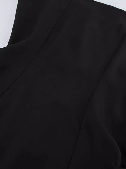 Alice's Elegant Stand Collar Blazer and Mini Skirt Set