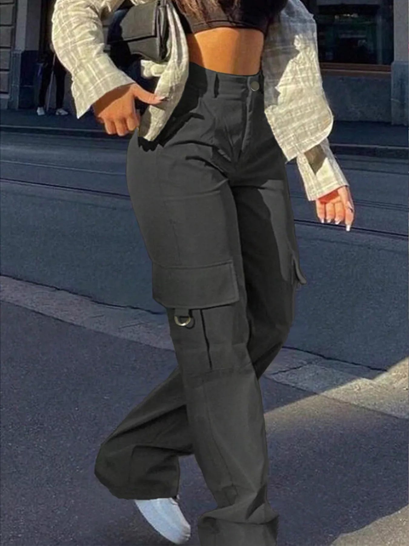 Full Size High-Waisted Cargo Pants Plus Size