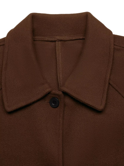 Single-Breasted Raglan Sleeve Outerwear
